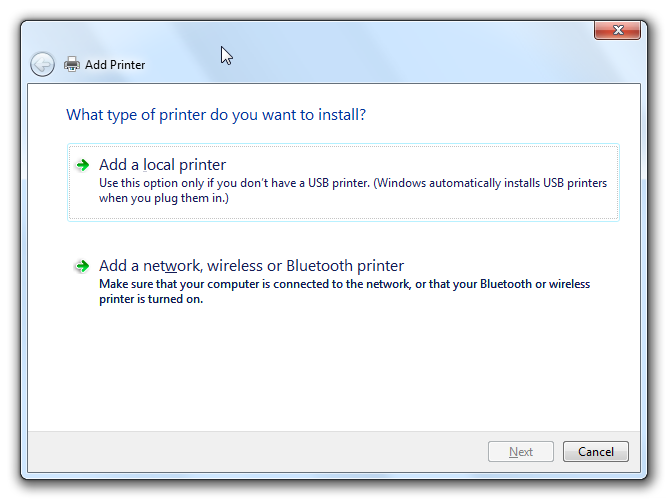 Usb001 virtual printer port missing